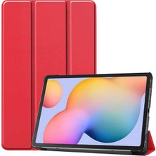 Gndz Home Constraın - Galaxy Tab A7 Lite T225 ile Uyumlu Smart Cover Standlı 1-1 Kılıf-Kırmızı 4