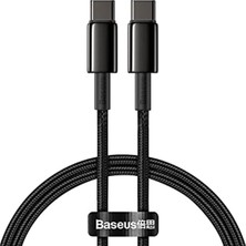 Gndz Home Baseus Tungsten Altın Hızlı Şarj Veri Kablosu Type-C - Type-C 100W 1m - Siyah Catwj-01