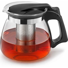 Cam Demlik 900ML, Paslanmaz Çelik Süzgeçli Filtreli Çaydanlık, Çay, Bitki Çayı Süzgeci, Is�