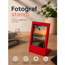 Tulpar Mekanik Masaüstü Instax Uyumlu Fotoğraf Standı Dekoratif Sevgili Çift Çerçevesi Kırmızı
