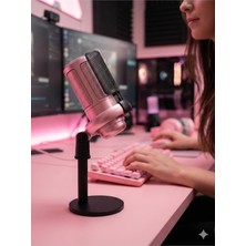Nexora Rgb USB Kondenser Masaüstü Mikrofon Karaoke Yayın (Type-C) Pembe Tek Ebat
