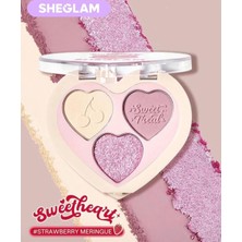 Sweetheart 3'lü Göz Farı Paleti Strawberry Meringue | Kalp Tasarımlı Kompakt, Mat ve Işıltıl