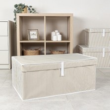 Çok Amaçlı Düzenleyici Kapaklı Sandık Tipi Kutu Hurç Organizer (70 x 40 x 30, Kahverengi)