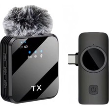 Gndz Home Coverzone Kablosuz Yaka Mikrofonu Tekli Mikrofon iPhone 15 16 17 ile Uyumlu Type-C Portlu Telefon Pc Tablet Video Kayıt Röportaj Canlı Yayın Vlog Kablosuz Mikrofon 1026