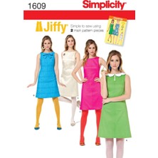 Renas Store Simplicity Dikiş Deseni 1609: Misses' Jiffy 1960'LAR Vintage Elbise, Beden R5, Kağıt, Beyaz, (14-16-18-20-22)