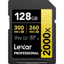 Profesyonel 2000X 128GB Sdxc Uhs-Iı Kart, 300MB/S'YE Kadar Okuma, Dslr, Sinema Kalitesinde Video Kam