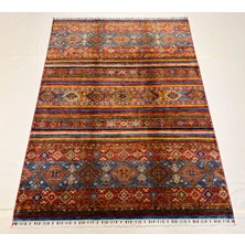 El Dokuma Afgan Halı Khorjin Desenli Kök Boya 173 x 235 cm