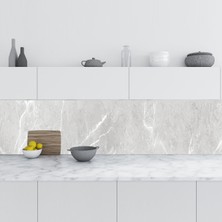 Renas Store Mutfak Tezgah Arası Folyo Fayans Kaplama Folyosu Gri Mermer Taş Desen 60X400 cm