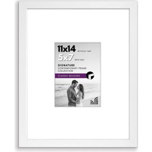 Beyaz 11X14 Resim Çerçevesi - Mat ile 5x7 Çerçeve Veya 11X14 Çerçeve Olarak Kullanın - Kırı