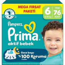 Renas Store Prima Bebek Bezi Aktif Bebek Mega Fırsat Paketi 6 Beden 76 Adet