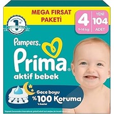 Renas Store Prima Aktif Bebek Mega Fırsat Paketi 4 Beden 104 Adet