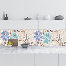 Renas Store Mutfak Tezgah Arası Folyo Fayans Kaplama Folyosu Çiçek Duvar 2 60X300 cm