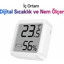 Dexmon 2in1 Dijital Sıcaklık ve Nem Ölçer – Iç Ortam Termometre Higrometre, LCD Ekranlı Masaüstü ve Duvar Tipi