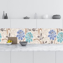 Renas Store Mutfak Tezgah Arası Folyo Fayans Kaplama Folyosu Çiçek Duvar 60X500 cm