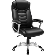 Ergonomik Ofis Koltuğu Yüksekliği Ayarlanabilir Döner Sandalye Sağlam, Dayanıklı, Siyah OBG21