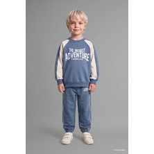 DeFacto %100 Pamuk Baskılı Sweatshirt Üst Elastik Bel Alt 2'li Takım Erkek Bebek I0274A526AU