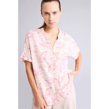 DeFacto Regular Fit Bisiklet Yaka Desenli Kısa Kollu Gömlek I6173AZ26HS