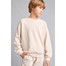 DeFacto Oversize Bisiklet Yaka Bej Sweatshirt Erkek Çocuk H7135A826AU