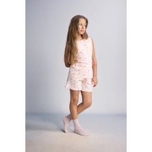 DeFacto %100 Pamuk Regular Fit Elastik Bel 2'li Kalpli Açık Pembe Pijama Takımı Kız Çocuk I0406A826HS