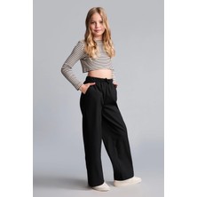 DeFacto Wide Leg Siyah Pantolon Kız Çocuk H9663A826AU