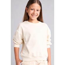 DeFacto Relax Fit Bisiklet Yaka Ekru Sweatshirt Kız Çocuk E6842A826AU