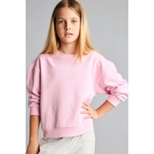 DeFacto Relax Fit Bisiklet Yaka Basic Sweatshirt Kız Çocuk E6842A826AU