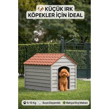 Flex Küçük Boy Plastik Köpek Kulübesi – Suya Dayanıklı Dış Mekan Köpek Evi 62X76X34 cm