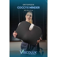 Coccyx Ortopedik Oturma Minderi - Visco Kuyruk Sokumu Minderi Hemeroid Siyah 44X36X9,5