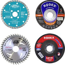 Mermer Ahşap Granit Demir Fayans Kesme Flap Disk Seti (4 Parça)