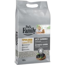 Pet's Family Aktif Karbonlu Parfümsüz Topaklanan Bentonit 10 Lt Ince Taneli Kedi Kumu
