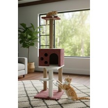 Pet Kedi Tırmalama ve Oyun Evi Gül Kurusu