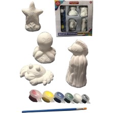 Seramik Deniz Hayvanları Boyama Seti 1 Paket Deniz Hayvanları Boyama Etkinliği Alçı 6 Renk Boya