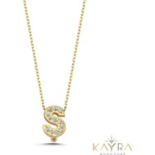 Kayra Mücevher Taşlı Ş Harfli Altın Kolye BM95