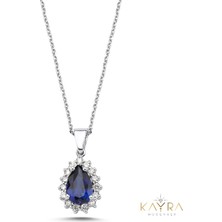 Kayra Mücevher Damla Safir ve Pırlantalı Kolye PK15