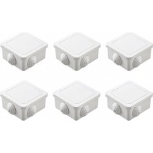 6'li Set Beyaz Kare Buat Kutusu 85X85 mm Pvc Duvar Içi Kablo Bağlantı Kutusu Elektrik Ek Kutusu