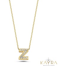 Kayra Mücevher Taşlı Z Harfli Altın Kolye BM107