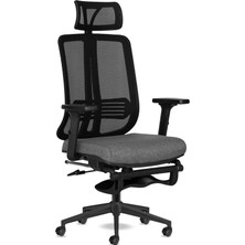 Spark Sx Ofis Sandalyesi Ayak Uzatmalı Fileli Sırt Ergonomik Çalışma Koltuğu (Siyah Siyah)