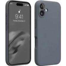 Evimdeyokyok Apple Iphone 16 Plus Kılıf Nano Içi Kadife Silikon - Gri
