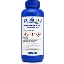 ZURIHLAB Sıvı Amonyak 1 Litre - Saf Amonyak Çözeltisi