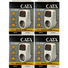 Cata CT-9187 4000W Akım Korumalı LED Göstergeli Priz 4 Adet Kompakt Tasarım ile Güvenli Kullanım