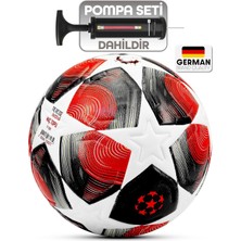 Pro-Serisi Futbol Topu Şampiyonlar Ligi Lazer Kesim Pompa Dahil Halı Saha Maç Futbol Topu Red 520