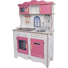 Pembe Ahşap Çocuk Mutfak Seti | Eğlenceli ve Eğitici Oyun Deneyimi