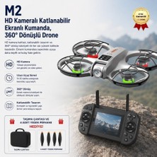 M2 Hd Kameralı Katlanabilir Drone Ekranlı Kumanda ile | 360° Dönüş, 15-20 Dk Uçuş Süresi, T