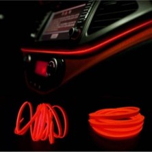 Araç Araba Içi Torpido Ledi Renkli Ip Neon Ip LED 2 Metre Kırmızı