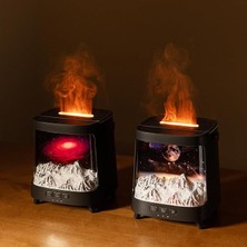 Galaxy Alev Efektli Aroma Difüzör – Rgb Işıklı Hava Nemlendirici, Ultrasonik Buhar Makinesi,