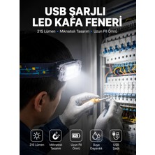 Kafa Lambası LED Fener Pratik Taşınabilir Ayarlanabilir USB Şarjlı - Lisinya