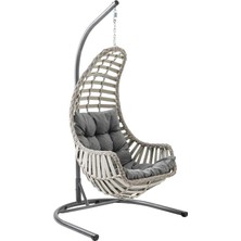 Datça Tekli Rattan Bahçe Balkon Salıncağı Cappuccino