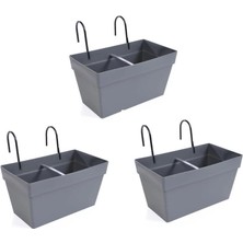 SO-YB01A Askılı Yalı Balkon Saksı 6.5 Lt Antrasit 3 Adet