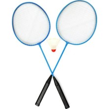 Badminton 2 Raket ve Top Set Mavi Tek Ebat, Fileli Badminton