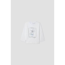 B&G Kız Bebek Beyaz Tshirt